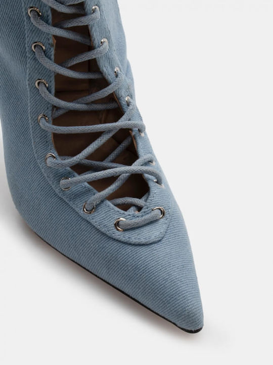 Damenstiefel mit hohem Absatz Blau