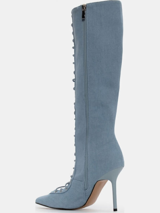 Damenstiefel mit hohem Absatz Blau