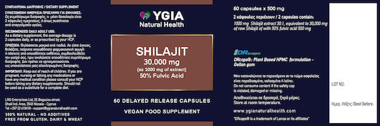 Ygia SHILAJIT 30mg 60 κάψουλες
