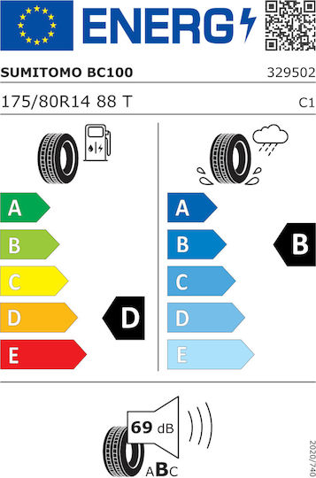 Sumitomo BC100 175/80R14 88T Θερινό Λάστιχο για Επιβατικό Αυτοκίνητο