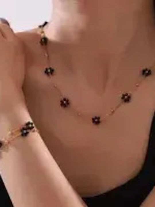 Necklace with design Heart from Gold Plated Steel