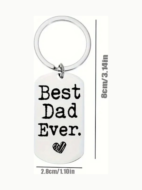 Ασημένιο Μπρελόκ “best Dad Ever” Ανοξείδωτο Ατσάλι