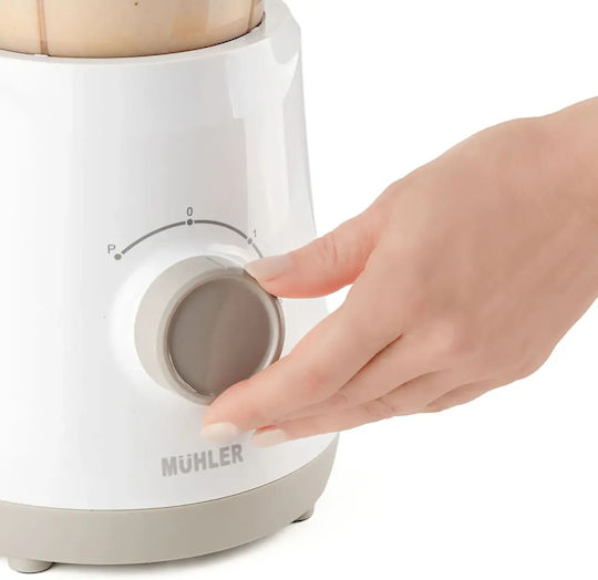 Muhler Μπλέντερ με Πλαστική Κανάτα 1.5 lt 500W Λευκό MB-355