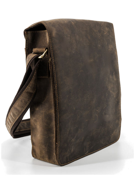 Leder Herrentasche Schulter / Crossbody Braun