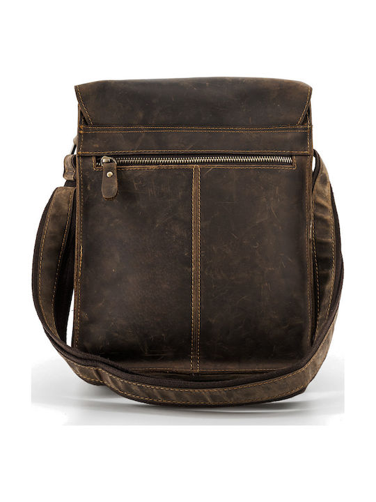Leder Herrentasche Schulter / Crossbody Braun