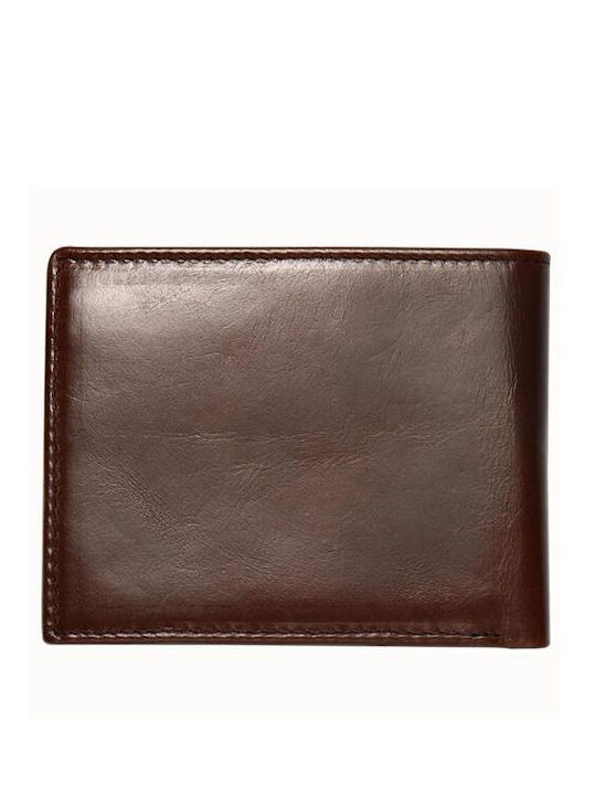 Leather Men's Wallet Travel with RFID Brown
