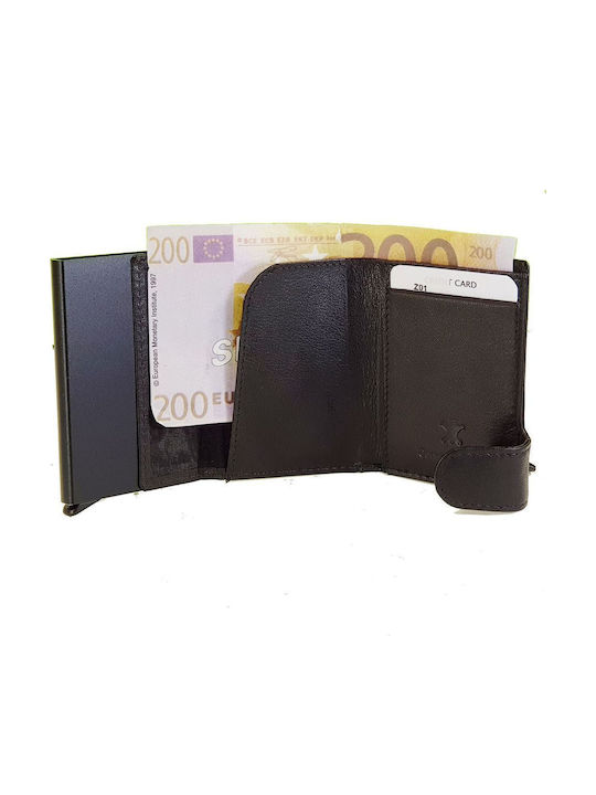 Leather Men's Wallet Travel with RFID Black