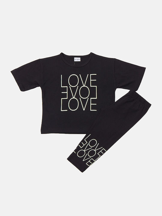 Kids' Set with Leggings Summer 2pcs Black
