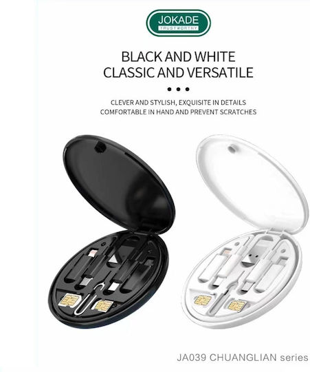 Jokade USB zu Typ-C,TC-TC Kabel Weiß 0.29m (JA039-WHITE)