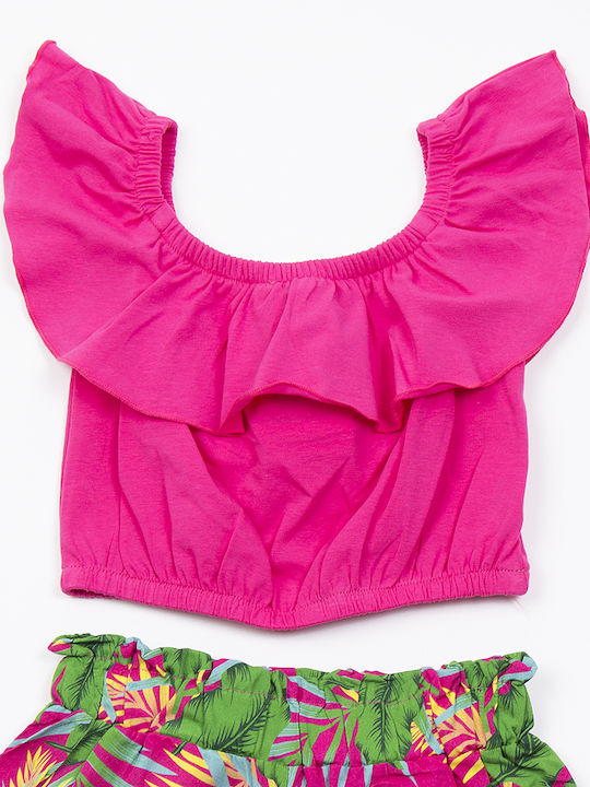 Trax Set Pentru Copii Cu Pantaloni Scurți Fuchsia 2 Bucăți