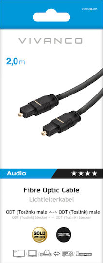Vivanco Optical Audio Cable TOS Male - TOS Male Black 2m (46150)