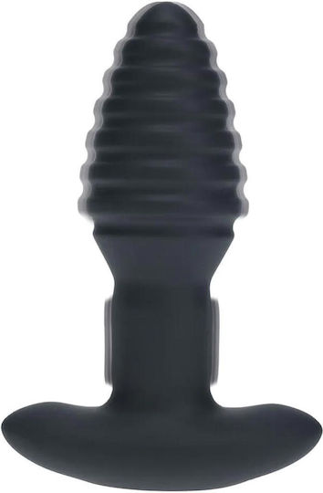 Shots Ribbed Dop Anal cu vibrație Neagră