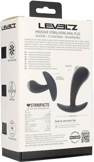 Shots Prostate Stimulator Πρωκτική Σφήνα με Δόνηση Medium Μαύρη
