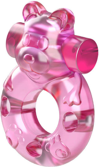 Vibrating Bear Cock Ring Pink