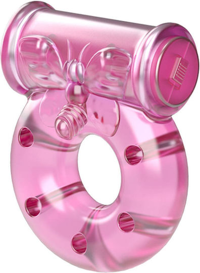 Vibrating Cock Ring & Condom Set Pink
