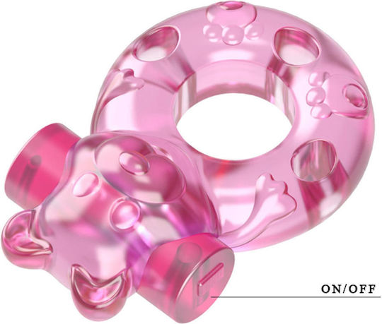 Vibrating Bear Cock Ring Pink