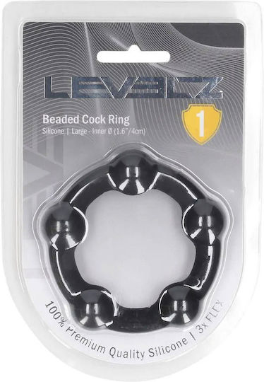 Inele Pentru Penis Din Silicon Cu Mărgele L 45mm Negru