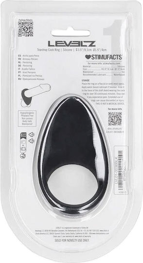 Teardrop Silicone Cockring Black