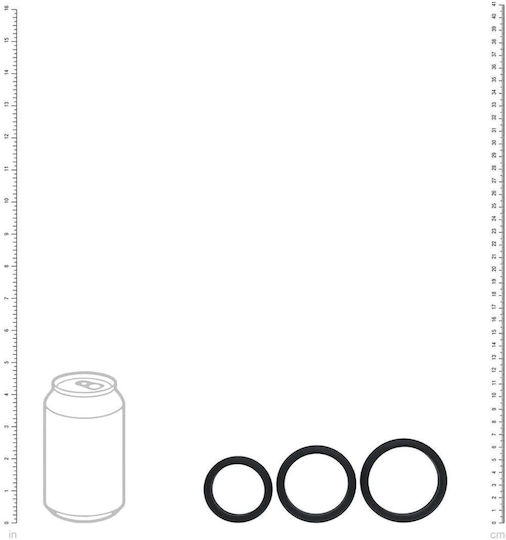 Wide O Silicone Cockring Set 3 L Xl Xxl Black
