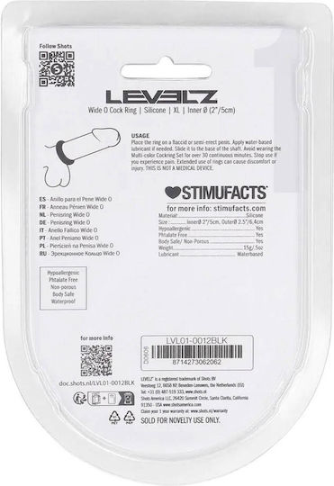 Wide O Silicone Cockring Xl 50mm Black