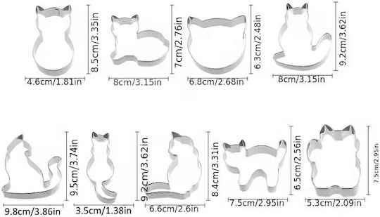 Keksausstecher Set 9 Stücke – Rostfreie Designs Katze