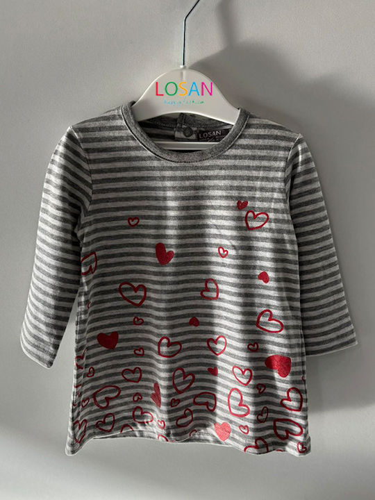 Rochie-bluză pentru copii Cu mânecă lungă gri