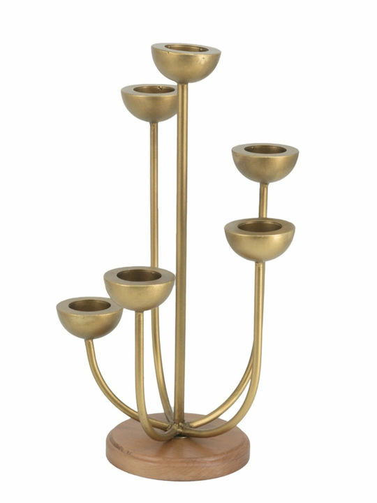 Artekko Trophy Κηροπήγιο Μεταλλικό σε Χρυσό Χρώμα 20.5x39.5x14εκ.