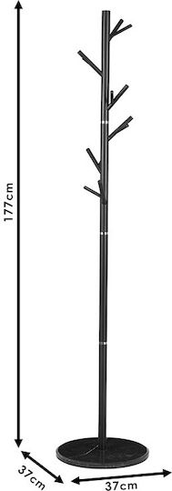 Klikareto Metallic Coat Rack Black 38x38x177cm
