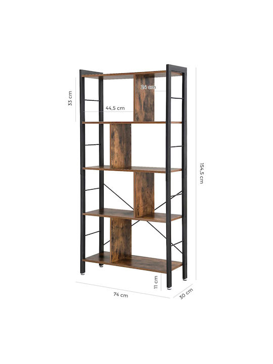 Bookcase Brown 74x30x154.5cm