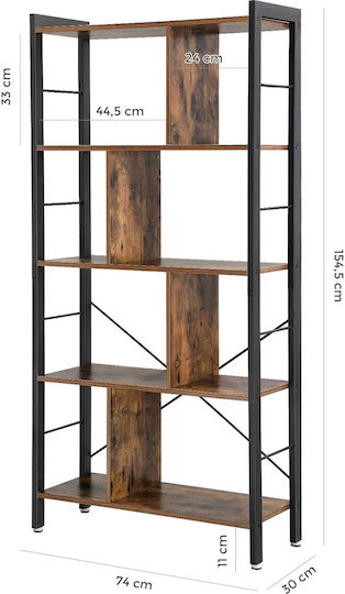 Bibliotecă Maro Rustic 74x30x154.5cm
