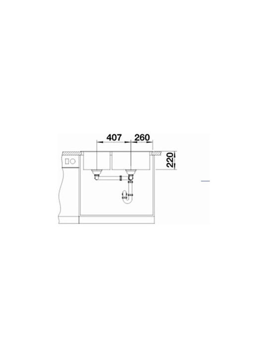 Blanco Drop-In Küchenspüle aus Flüssiger Granit M86xB50cm Graue