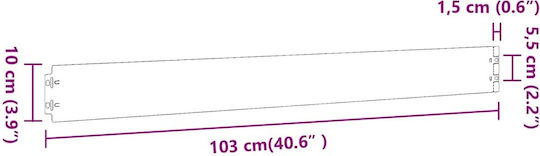 vidaXL Metallgartenbordüre in Gray Farbe 1.03m x 10cm
