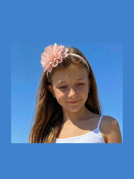 Pink Kids Headband with Flower