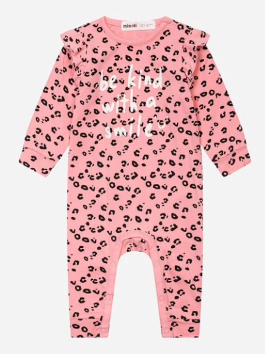 Minoti Baby-Strampler Rosa/Grau Minoti Baby-Strampler Rosa/Grau