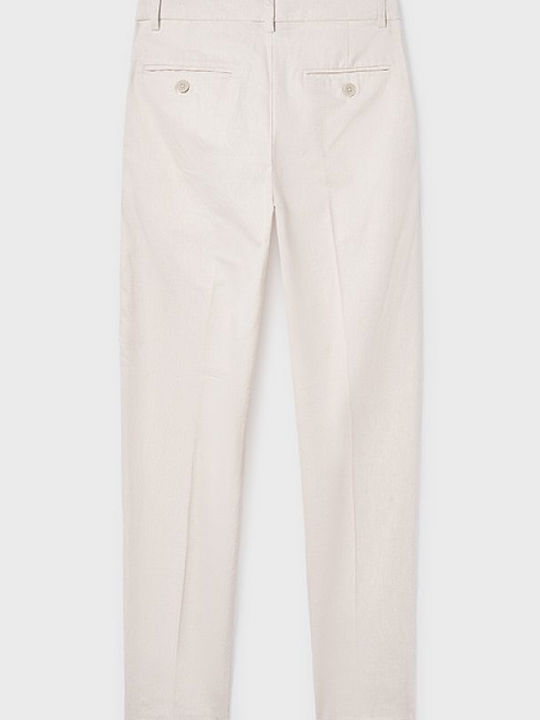 Kinderhose Chino Leinen Beige