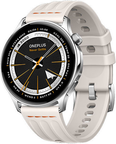 OnePlus Watch Lite Stainless Steel 45mm Waterproof with Heart Rate Monitor (Silver)