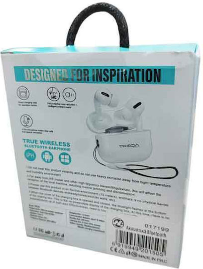 Treqa In-ear Bluetooth Handsfree Earphones with Sweat Resistance and Charging Case White