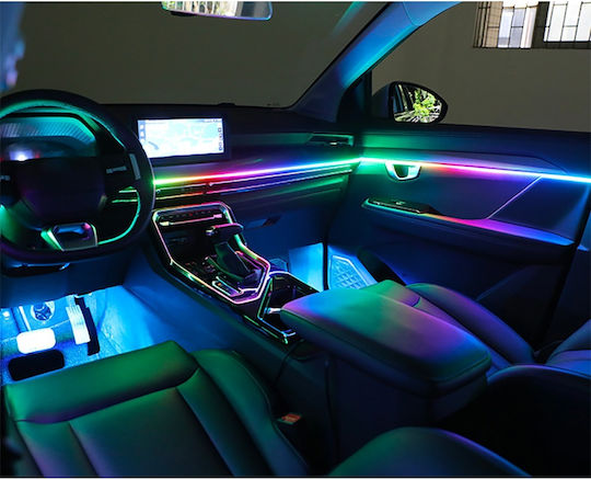 Diq Ambient Crt 64 Black Universal Thin Light Black Strip Ambient Light 18 Lights 64 Colours