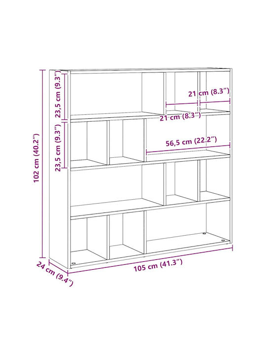 Bibliothek Schwarz 105x24x102cm
