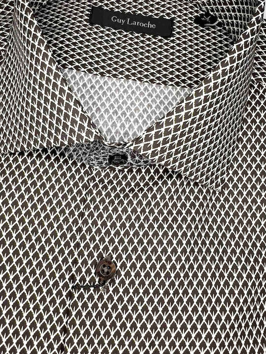 Long-sleeved Cotton Shirt Brown