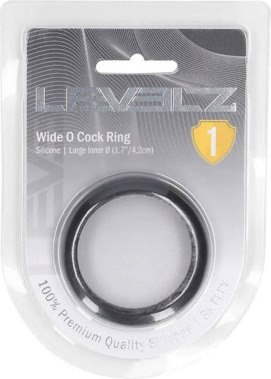 Wide O Silicone Cockring L 42mm Black