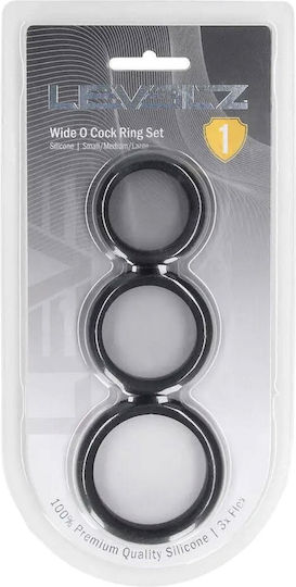 Set De 3 Inele Pentru Penis Din Silicon Late S M L Negre