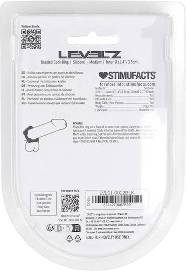 Beaded Silicone Cockring M 35mm Black