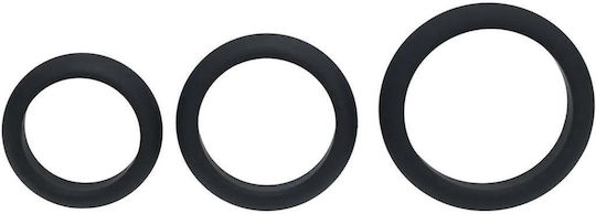 Set De 3 Inele Pentru Penis Din Silicon Late S M L Negre