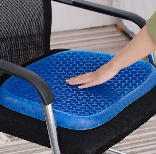 Chair Cushion Μαξιλάρι Καθίσματος Πλάτης με Memory Foam 37x30x4cm σε Μπλε χρώμα