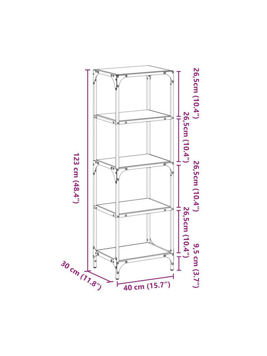 Βιβλιοθήκη Μαύρη 40x30x95εκ.
