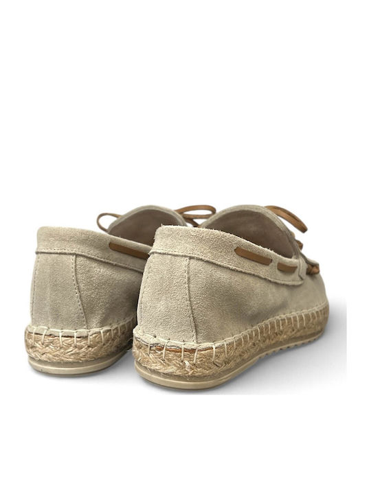 Women's Leather Espadrilles Beige