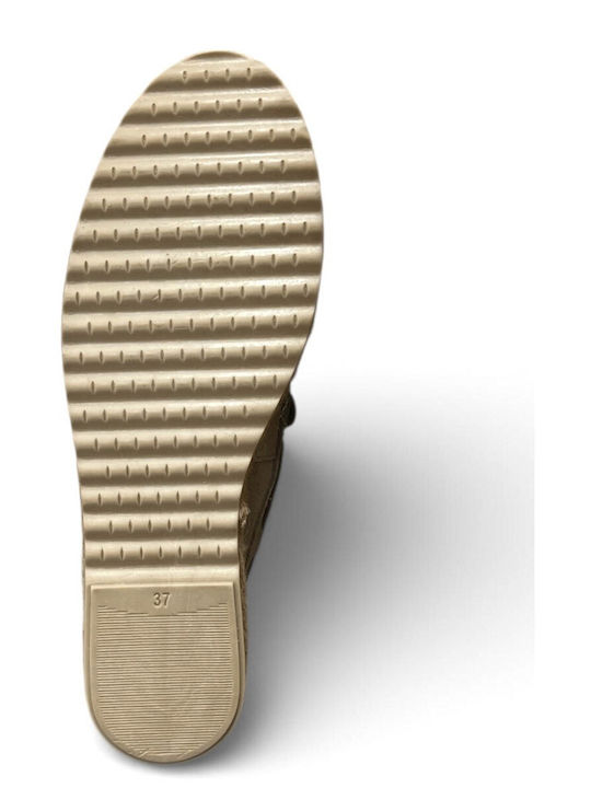 Women's Leather Espadrilles Beige