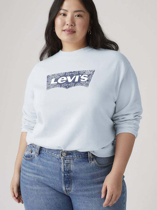 Graphic Standard Long Women's Sweatshirt Blue