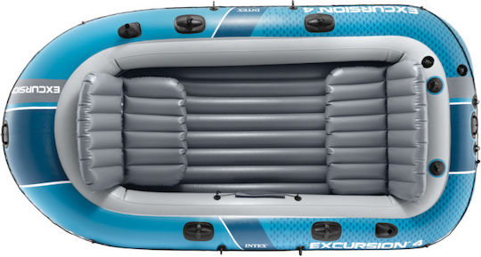Intex Excursion 4 Inflatable Boat Blue with Oars & Pump
